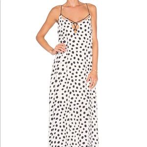 Line and Dot maxi high low polka dot dress